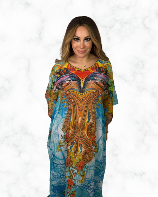 Boho Chic Printed Maxi Kaftan