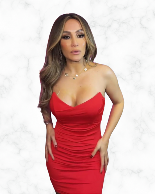 Red Temptation Dress – Elegant Strapless Bodycon