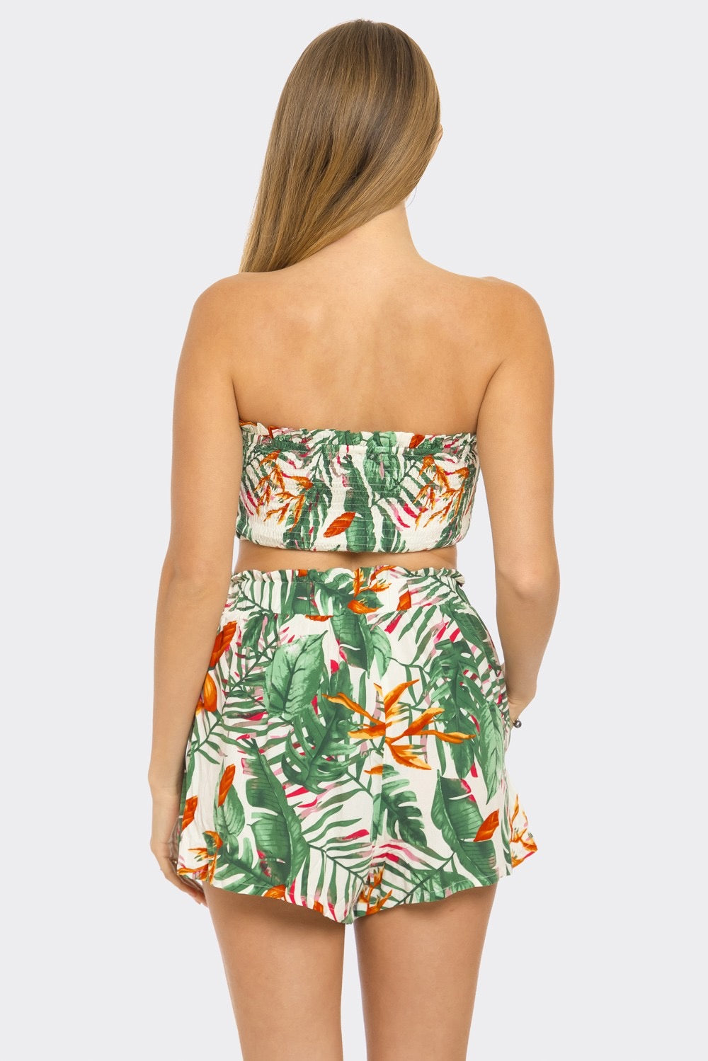 Tropical Tube Top & Shorts Set – Summer Two-Piece Outfit