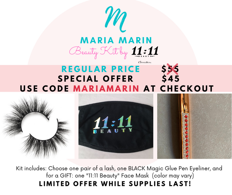 MARIA MARIN Beauty KIT by 11:11 Beauty Shop (3 products) elije tus pestañas! choose your lashes!